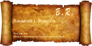 Baumhakl Romola névjegykártya